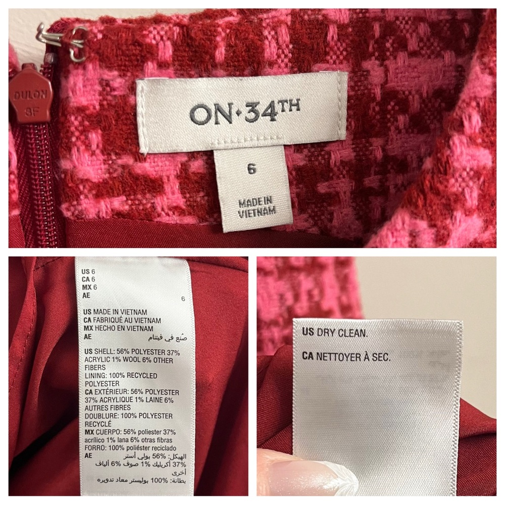 ON 34th Tweed Shift Dress Size 6 - Picture 10 of 11